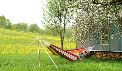 Hängemattengestell Madera | für Garten oder Camping | Höhe ca. 165 cm | wetterfestes Eschenholz | Belastbarkeit max. 100 kg | Made in Germany