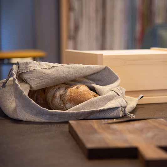 Brotbeutel | aus Natur Bäckerleinen | mit Baumwollkordel | in verschiedenen Größen | Handarbeit aus Österreich