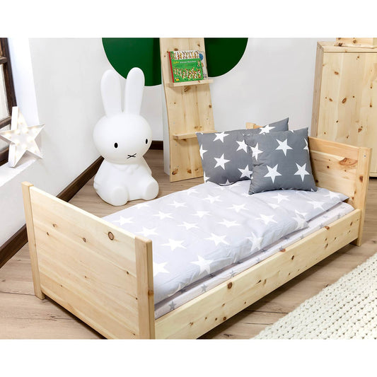 Mitwachsendes Kinderbett  'Sweet Sleep'  L 140 x B 70 cm | aus unbehandelter Zirbe | inkl. Lattenrost | Made in Germany