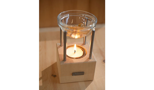 Duftlampe aus Zirbe 'Pine Fragrance' | verschiedene Sets | L 7,5 x B 7,5 x H 14 cm