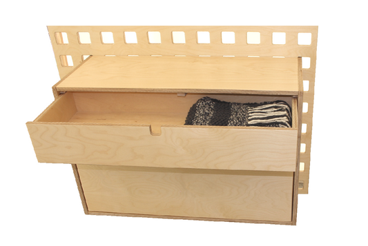 Design mit System - Schuhgarderobe 'Tobias' | B 117 x H 180 cm | Birkenholz | Echtes Handwerk | Made in Austria