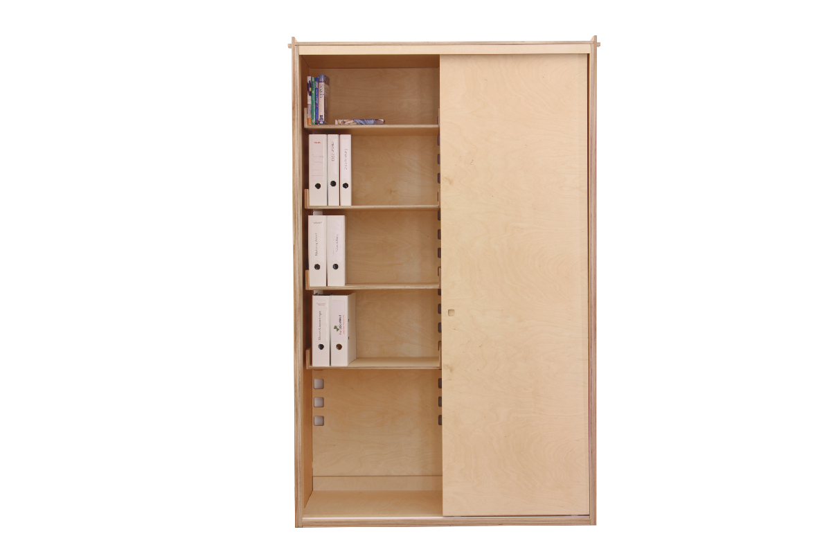 Design mit System - Büroschrank 'Bruno' | B 134 x H 210 x T 60 cm | Birkenholz | Echtes Handwerk | Made in Austria