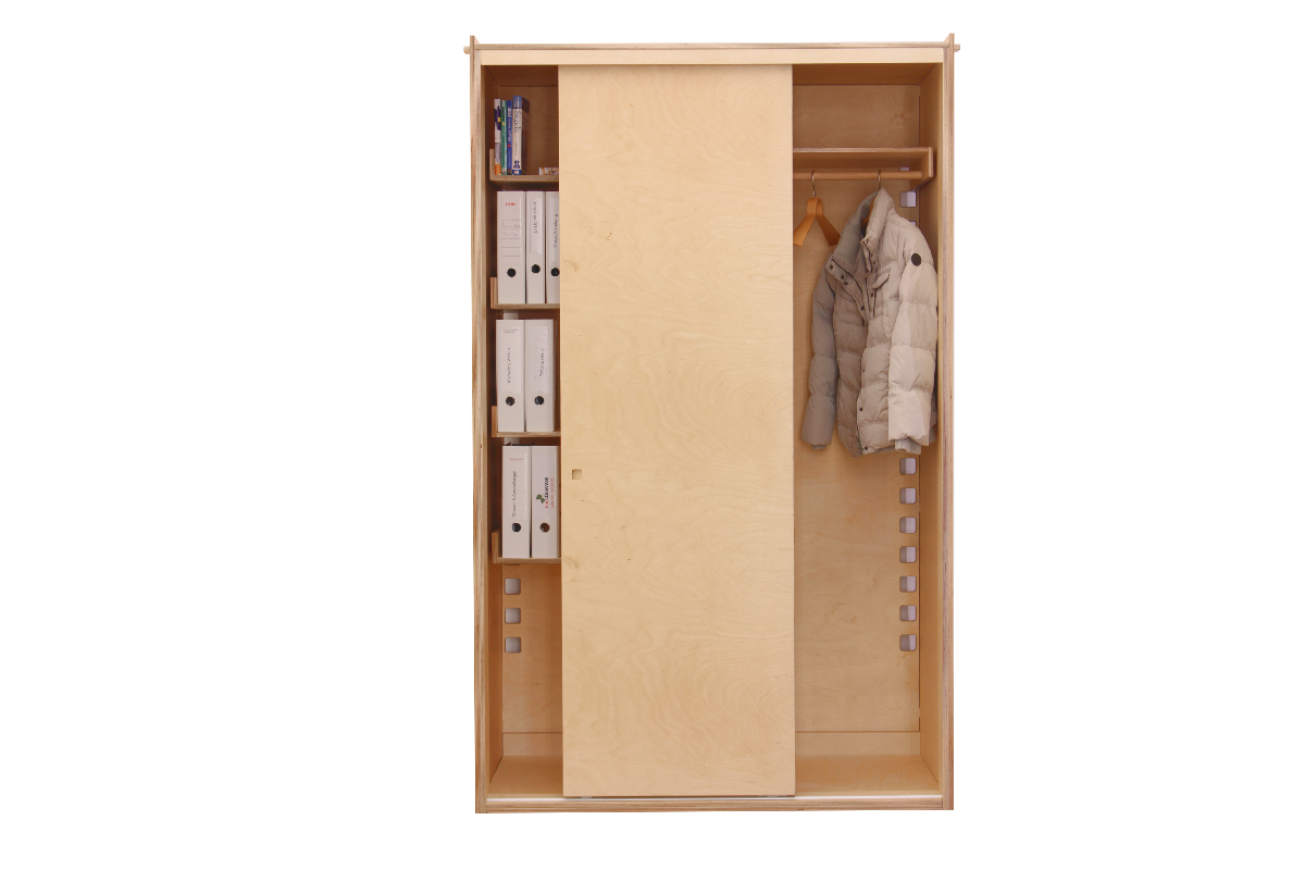 Design mit System - Büroschrank 'Bruno' | B 134 x H 210 x T 60 cm | Birkenholz | Echtes Handwerk | Made in Austria