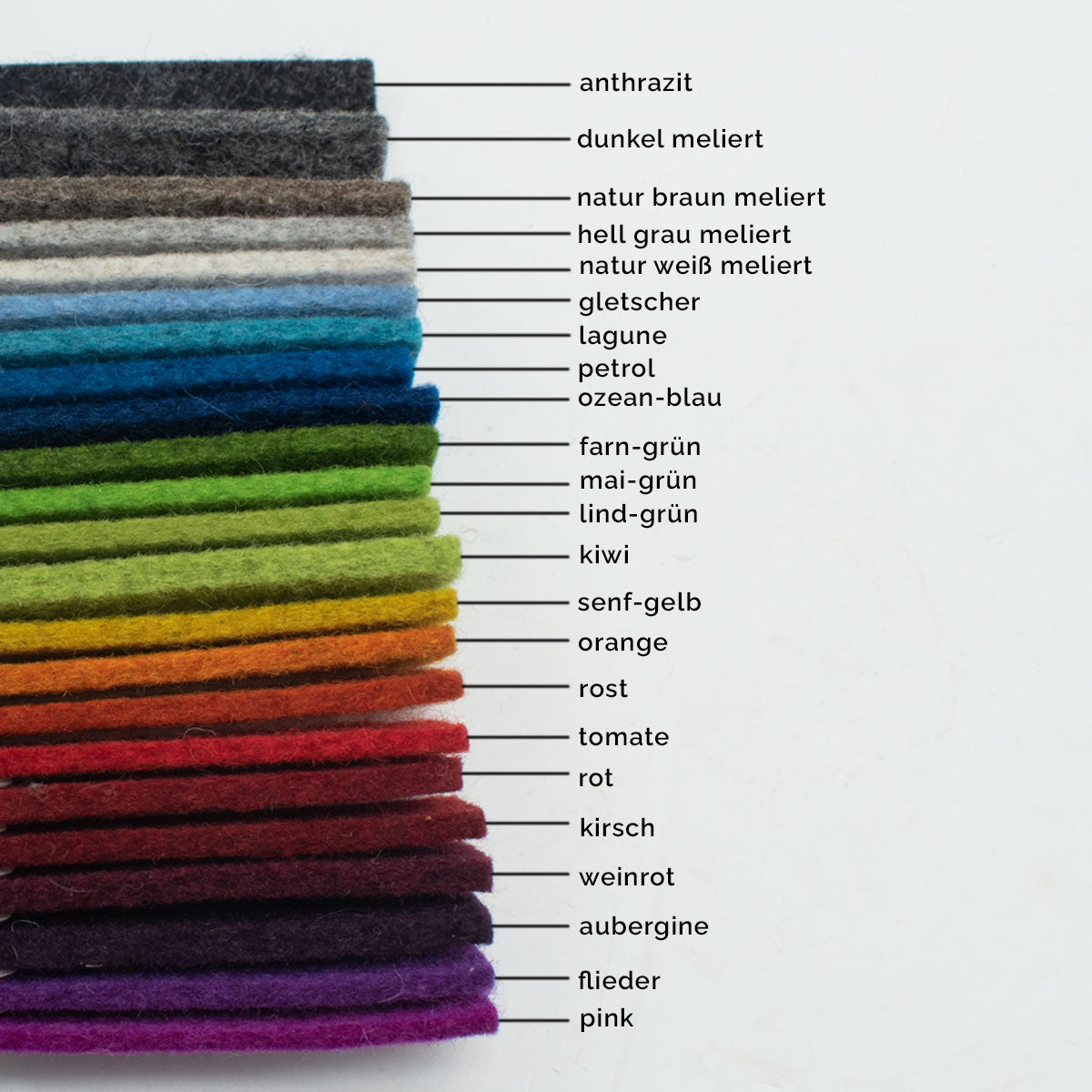 Sitzkissen oder Tischauflage 'Color' | rund 34 cm | Stärke 5 mm | 100% Schafwolle | in vielen Farben | Made in Germany