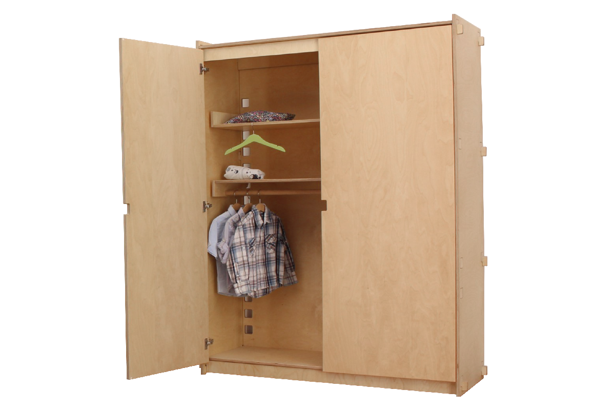 Design mit System - Kinderschrank 2tlg. | B 135 x T 54 x H 173 cm | Birkenholz | Echtes Handwerk | Made in Austria