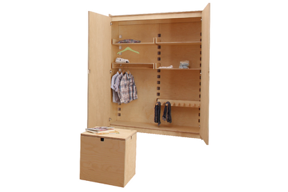 Design mit System - Kinderschrank 2tlg. | B 135 x T 54 x H 173 cm | Birkenholz | Echtes Handwerk | Made in Austria