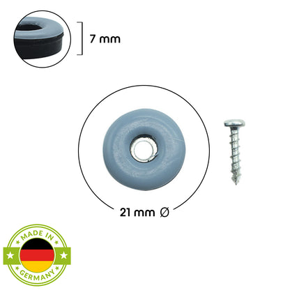 Stuhlgleiter ‘Soft’ | Teflon | geschraubt | 24 Stück-Set | für Stühle und andere Möbel | in verschiedenen Größen | Made in Germany