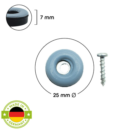 Stuhlgleiter ‘Soft’ | Teflon | geschraubt | 24 Stück-Set | für Stühle und andere Möbel | in verschiedenen Größen | Made in Germany