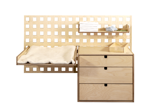 Design mit System - Wickelkombination 'Leonie' | B 135 x T 81 cm | Birkenholz | Echtes Handwerk | Made in Austria